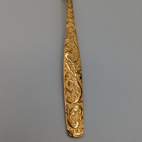 Americana Golden Heritage Flatware Golden Scroll 7 Teaspoons 6" Vintage - Picture 5 of 8